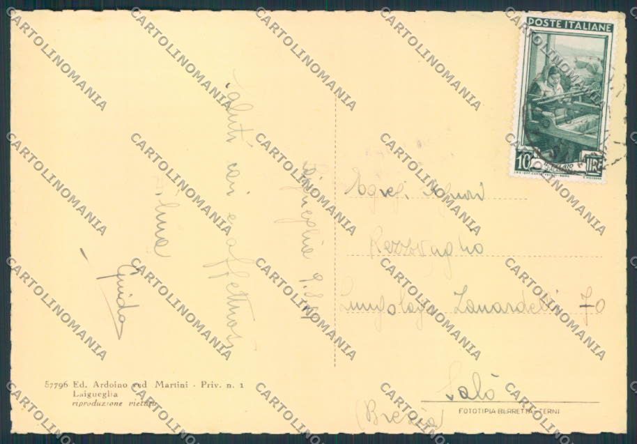 Savona Laigueglia FG cartolina ZF2724 – retro