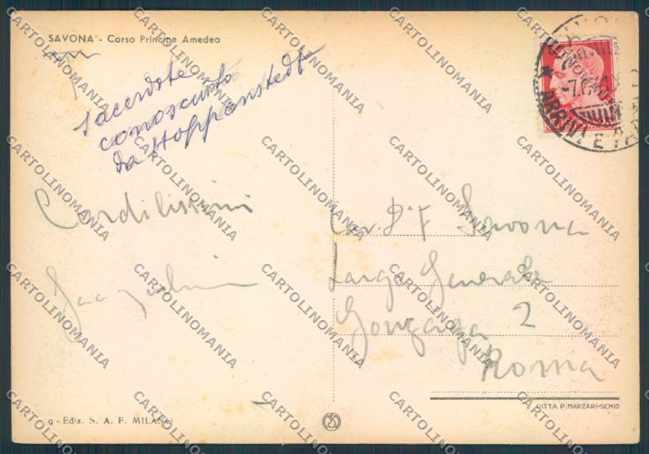 Savona città FG cartolina ZF2734 – retro