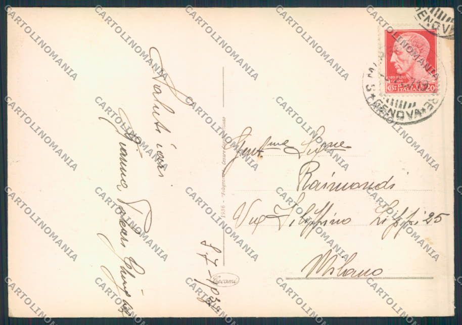 Genova Santa Margherita Ligure FG cartolina ZF2771 – retro