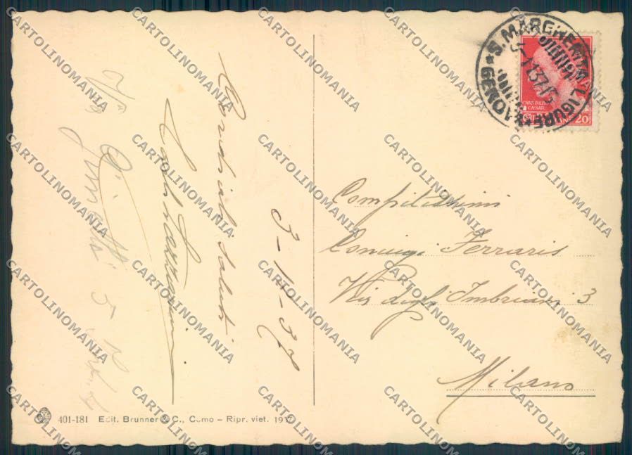 Genova Santa Margherita Ligure FG cartolina ZF2781 – retro