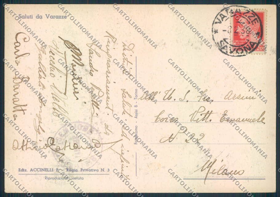 Savona Varazze FG cartolina ZF2805 – retro