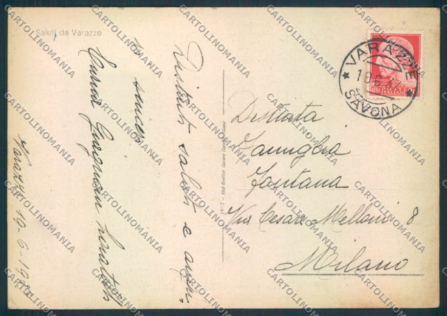 Savona Varazze FG cartolina ZF2825 – retro