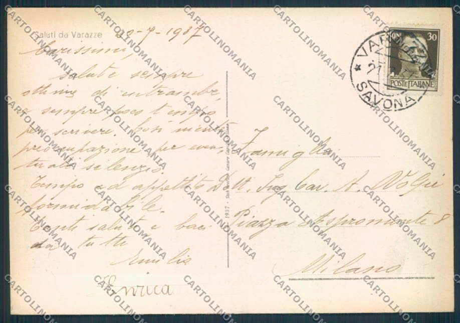 Savona Varazze FG cartolina ZF2833 – retro
