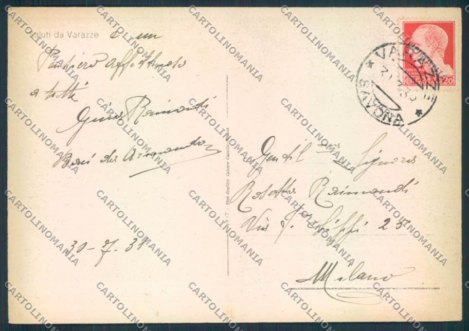 Savona Varazze FG cartolina ZF2856 – retro
