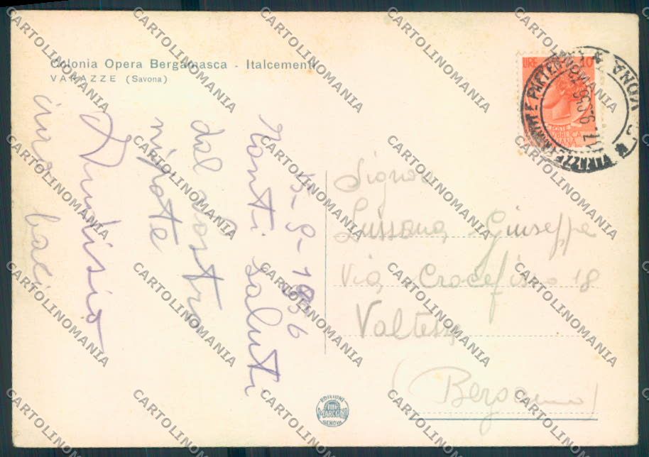 Savona Varazze SCOLLATA FG cartolina ZF2858 – retro