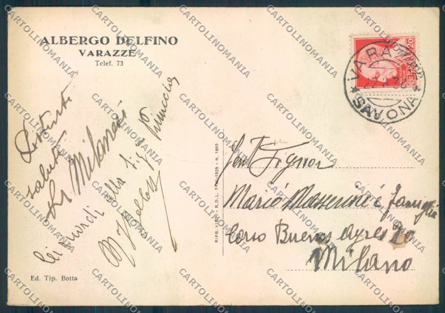 Savona Varazze FG cartolina ZF2861 – retro