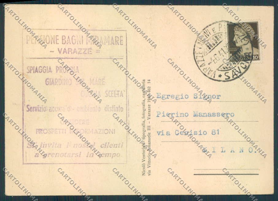 Savona Varazze FG cartolina ZF2863 – retro