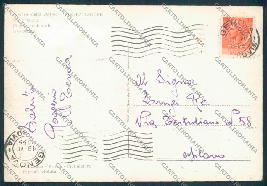 Savona Pietra Ligure FG cartolina ZF2874 – retro