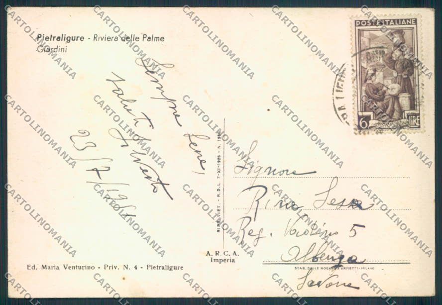 Savona Pietra Ligure FG cartolina ZF2876 – retro