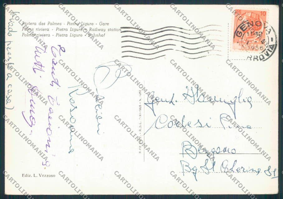 Savona Pietra Ligure Stazione FG cartolina ZF2878 – retro
