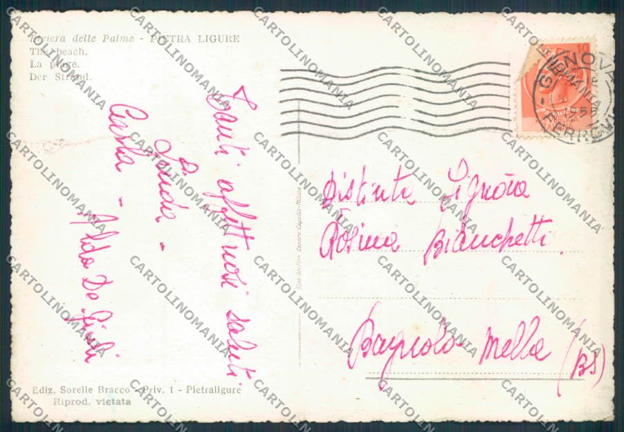 Savona Pietra Ligure FG cartolina ZF2880 – retro