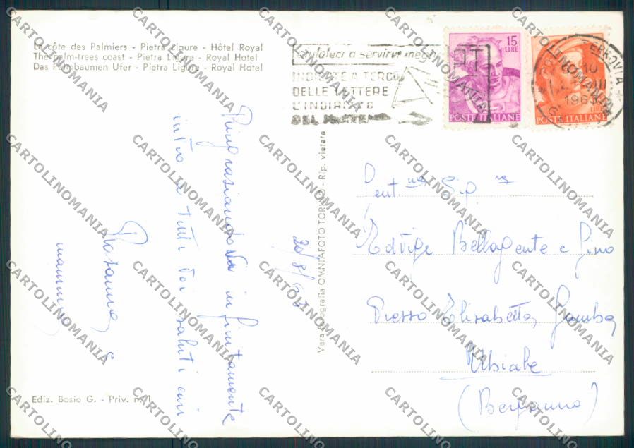 Savona Pietra Ligure foto FG cartolina ZF2897 – retro