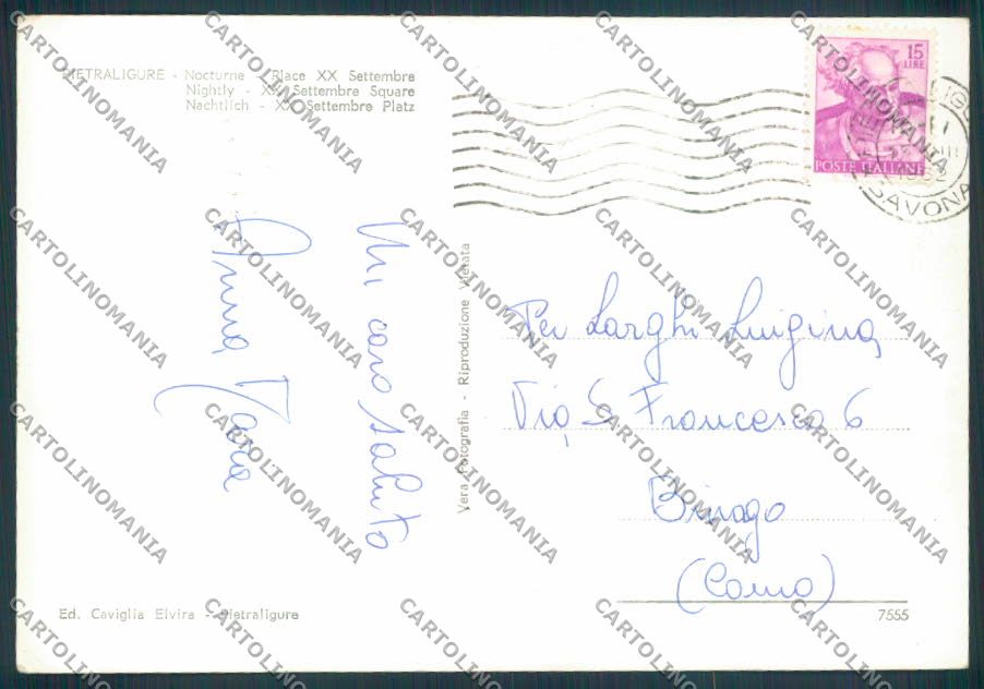 Savona Pietra Ligure foto FG cartolina ZF2904 – retro