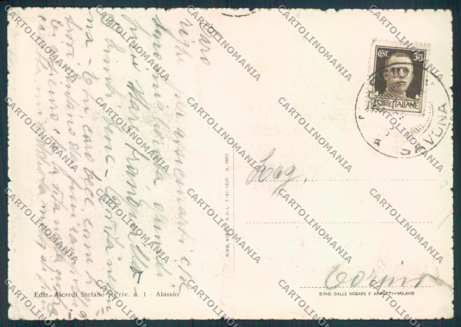 Savona Alassio FG cartolina ZF2916 – retro