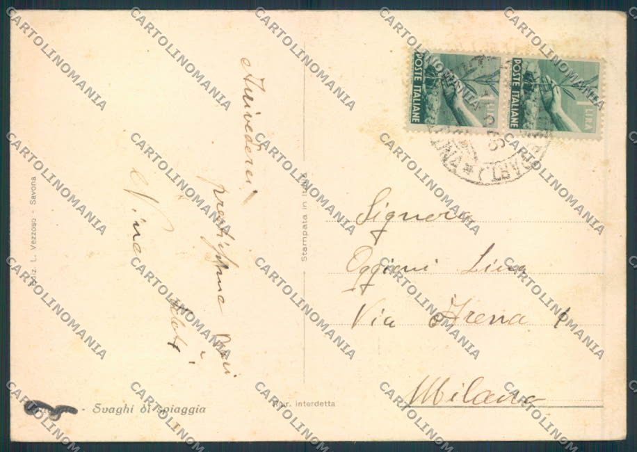Savona Finale Ligure FG cartolina ZF2980 – retro