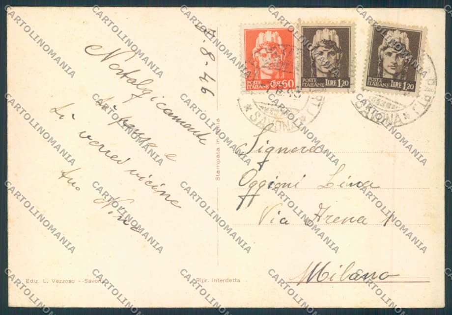 Savona Finale Ligure FG cartolina ZF2983 – retro