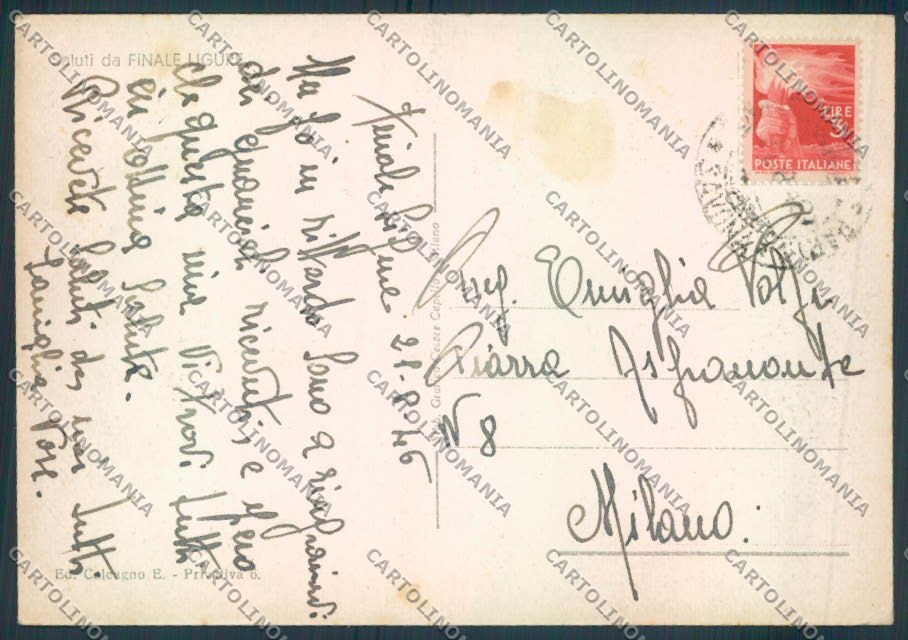 Savona Finale Ligure FG cartolina ZF2991 – retro