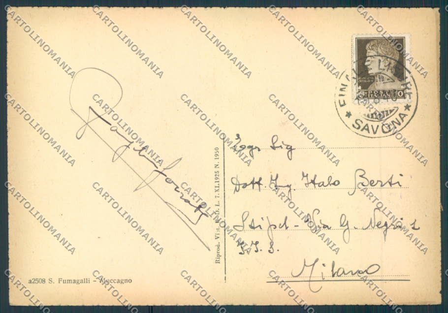 Savona Finale Ligure FG cartolina ZF2992 – retro