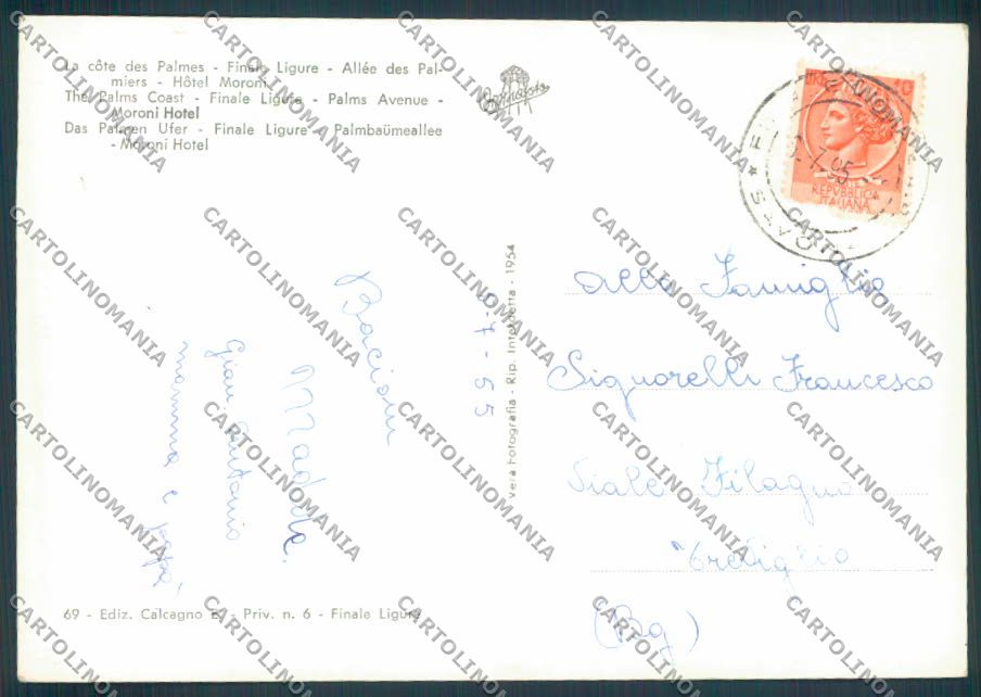 Savona Finale Ligure foto FG cartolina ZF3000 – retro