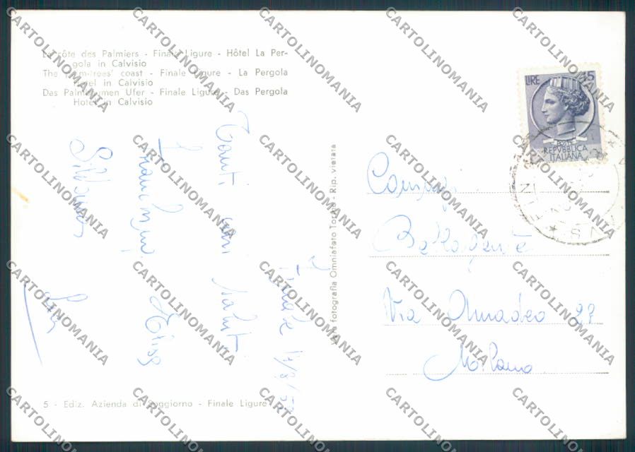 Savona Finale Ligure foto FG cartolina ZF3001 – retro