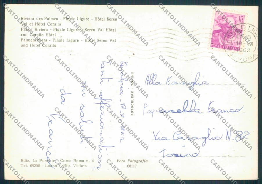 Savona Finale Ligure foto FG cartolina ZF3002 – retro