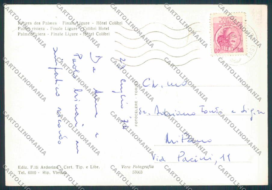 Savona Finale Ligure foto FG cartolina ZF3003 – retro