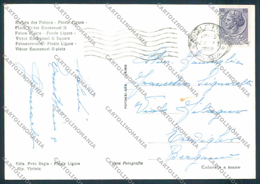 Savona Finale Ligure foto FG cartolina ZF3005 – retro
