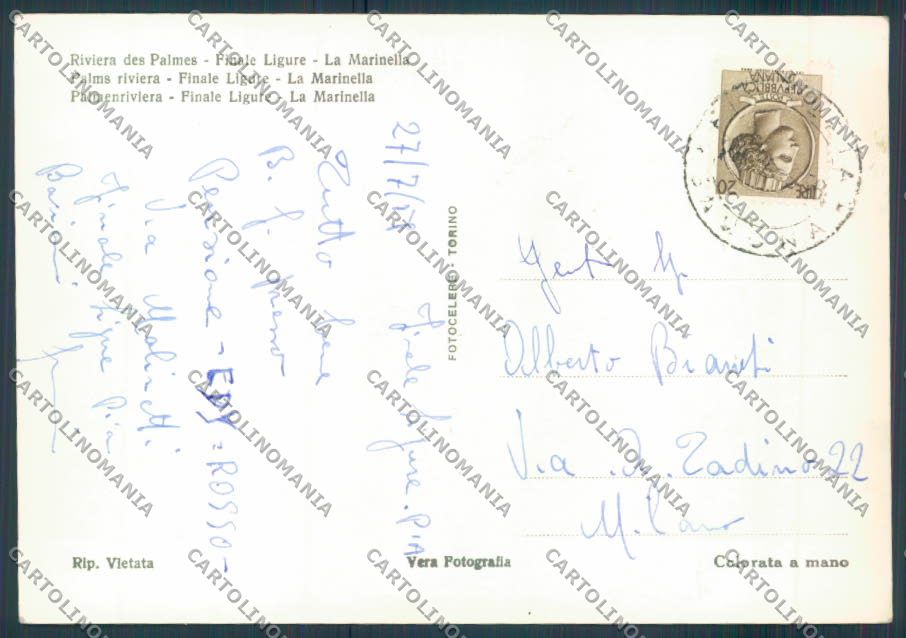 Savona Finale Ligure foto FG cartolina ZF3010 – retro