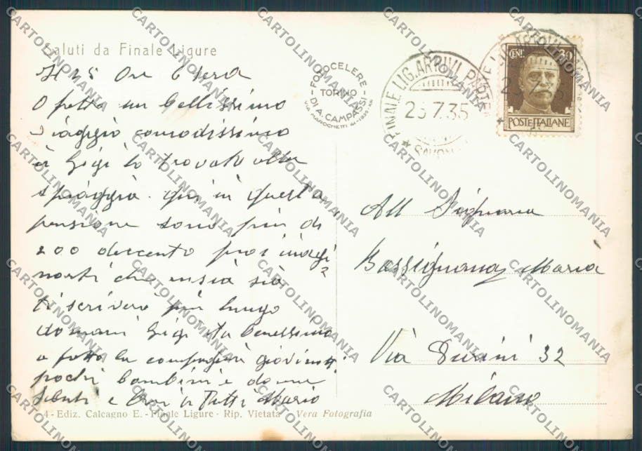 Savona Finale Ligure foto FG cartolina ZF3019 – retro