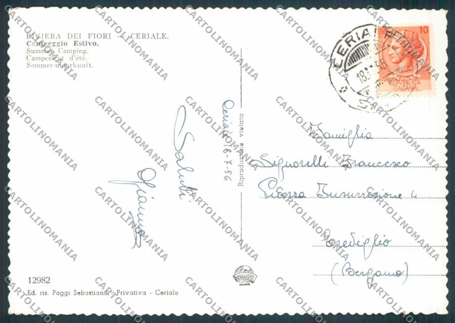 Savona Ceriale Campeggio foto FG cartolina ZF3031 – retro