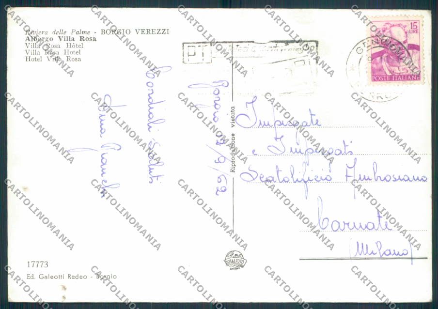Savona Borgio Verezzi foto FG cartolina ZF3035 – retro