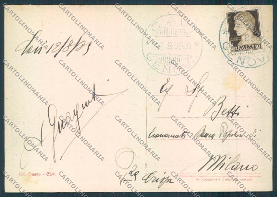 Genova Cavi di Lavagna FG cartolina ZF3053 – retro