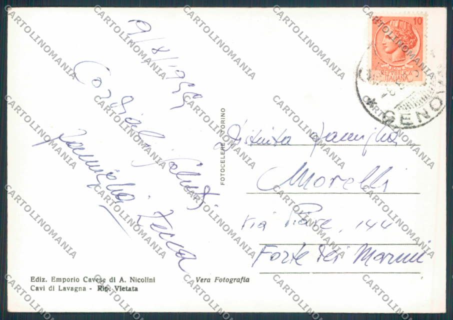 Genova Cavi di Lavagna foto FG cartolina ZF3058 – retro