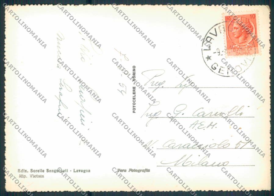 Genova Lavagna foto FG cartolina ZF3069 – retro
