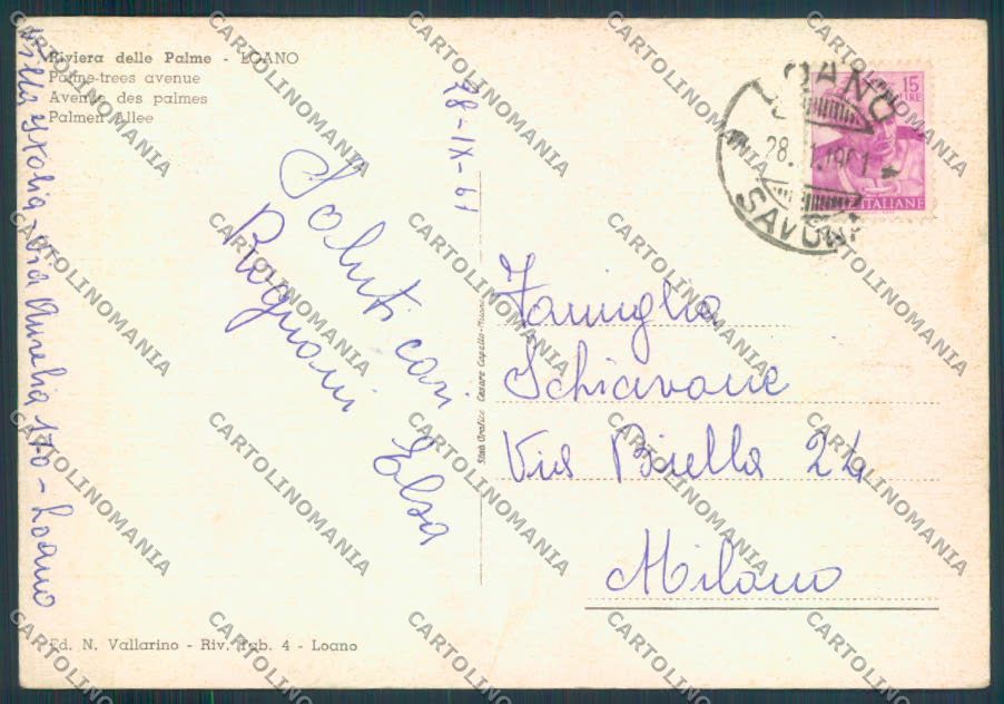 Savona Loano FG cartolina ZF3095 – retro