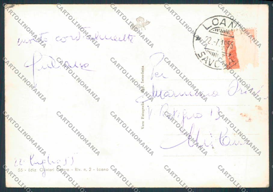 Savona Loano foto FG cartolina ZF3102 – retro