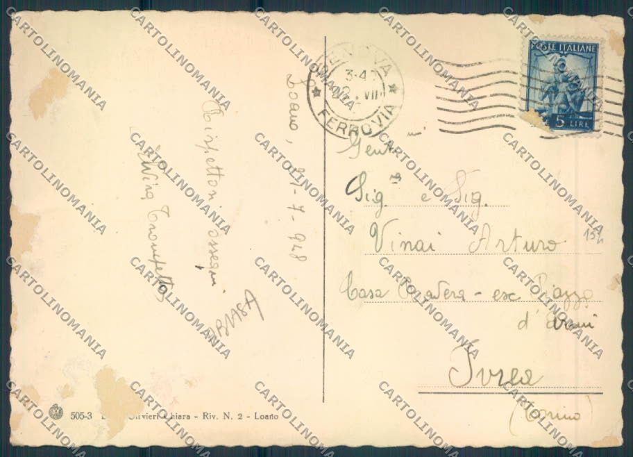 Savona Loano ABRASA FG cartolina ZF3119 – retro