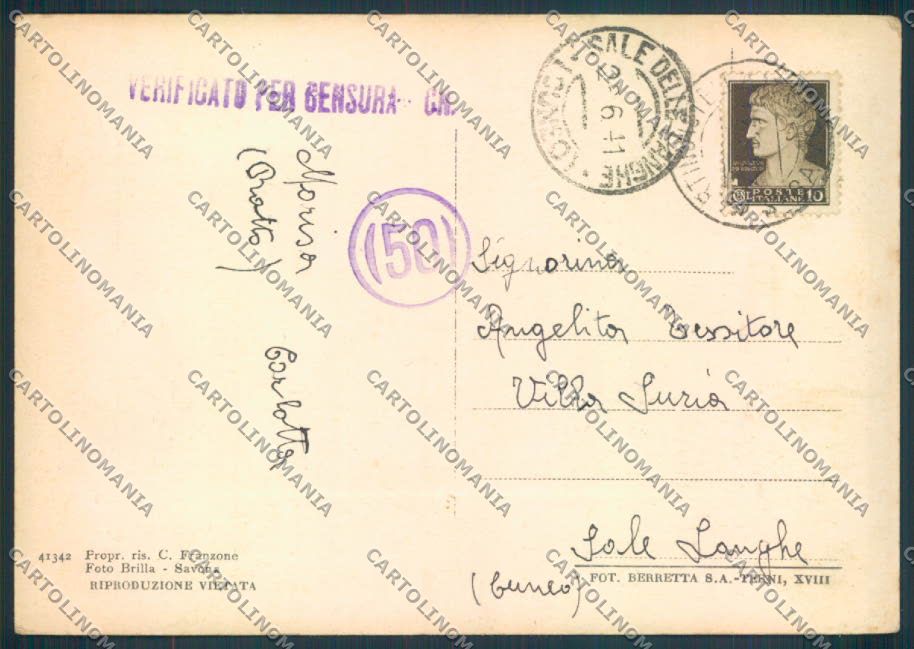Savona Stella San Martino FG cartolina ZF3161 – retro