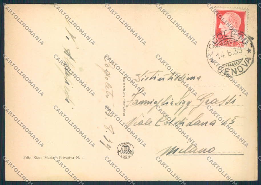 Genova Cogoleto FG cartolina ZF3175 – retro