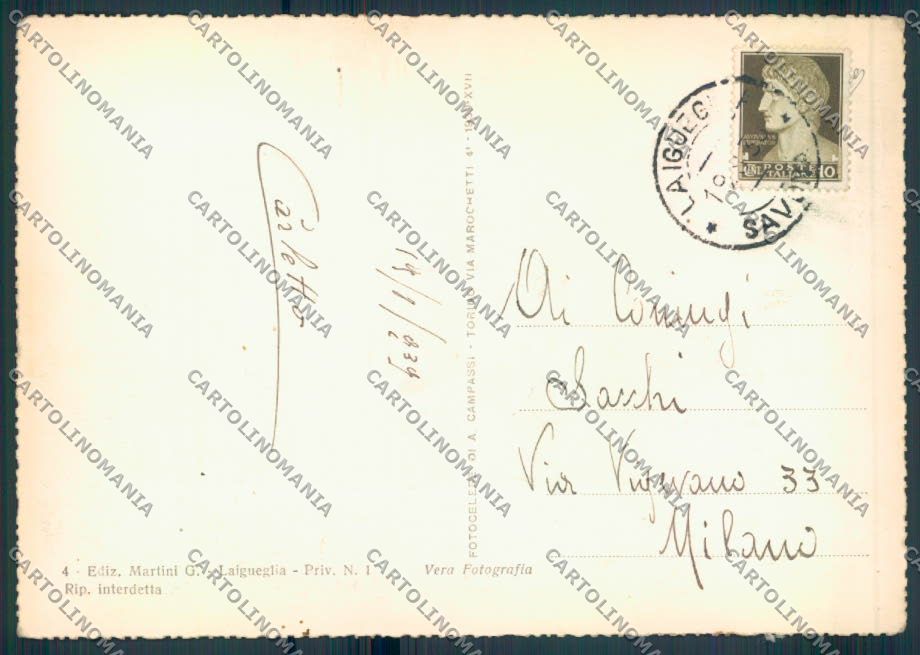 Savona Laigueglia foto FG cartolina ZF3178 – retro