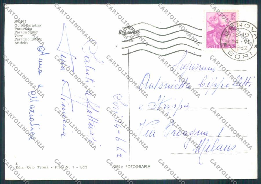 Genova Sori foto FG cartolina ZF3183 – retro