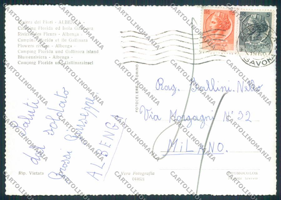 Savona Albenga Campeggio foto FG cartolina ZF3202 – retro