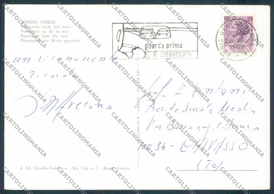 Savona Borgio Verezzi foto FG cartolina ZF3205 – retro