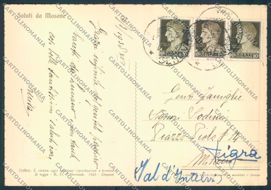 Genova Masone FG cartolina ZF3229 – retro