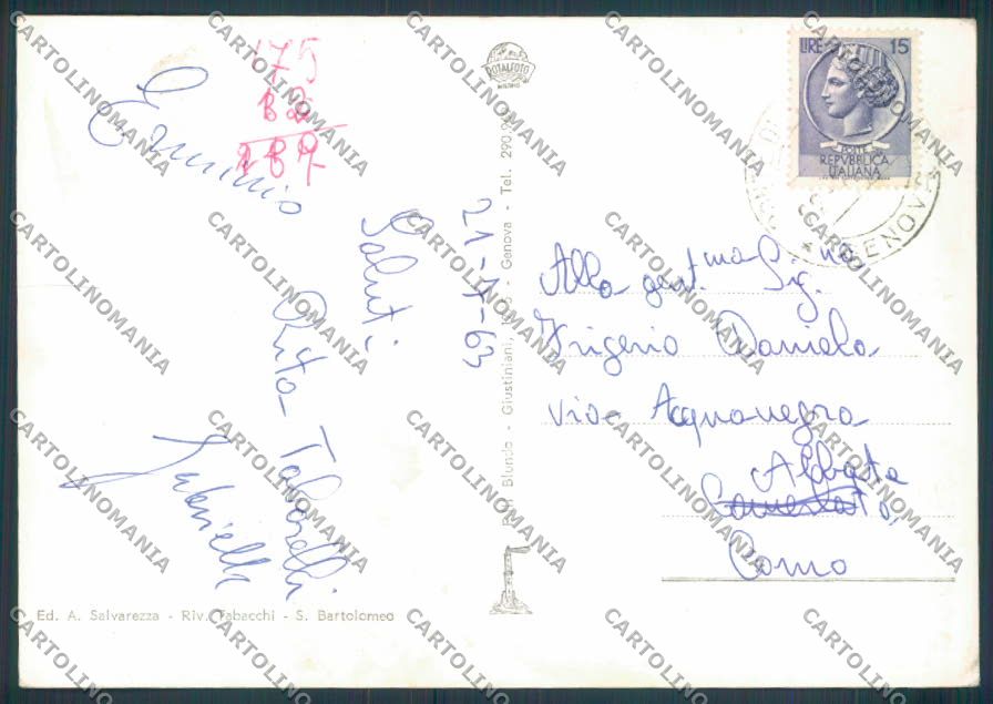 Genova Savignone San Bartolomeo foto FG cartolina ZF3248 – retro