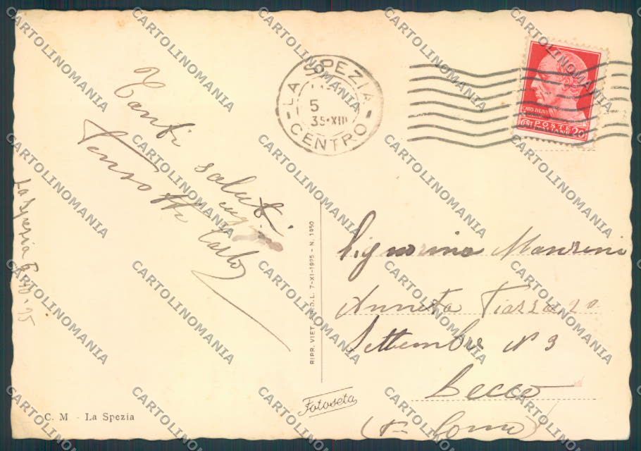 La Spezia città Poste FG cartolina ZF3262 – retro