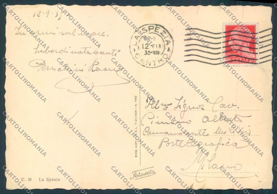 La Spezia città Poste PIEGHINA FG cartolina ZF3272 – retro