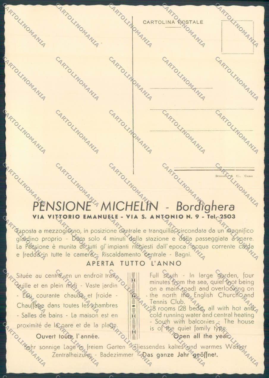 Imperia Bordighera doppia Pubblicitaria FG cartolina ZF3342 – retro