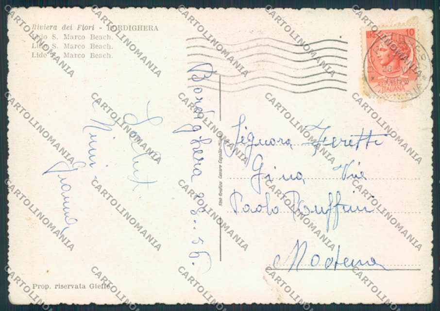 Imperia Bordighera FG cartolina ZF3346 – retro