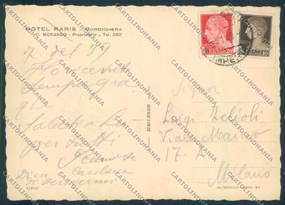 Imperia Bordighera FG cartolina ZF3349 – retro